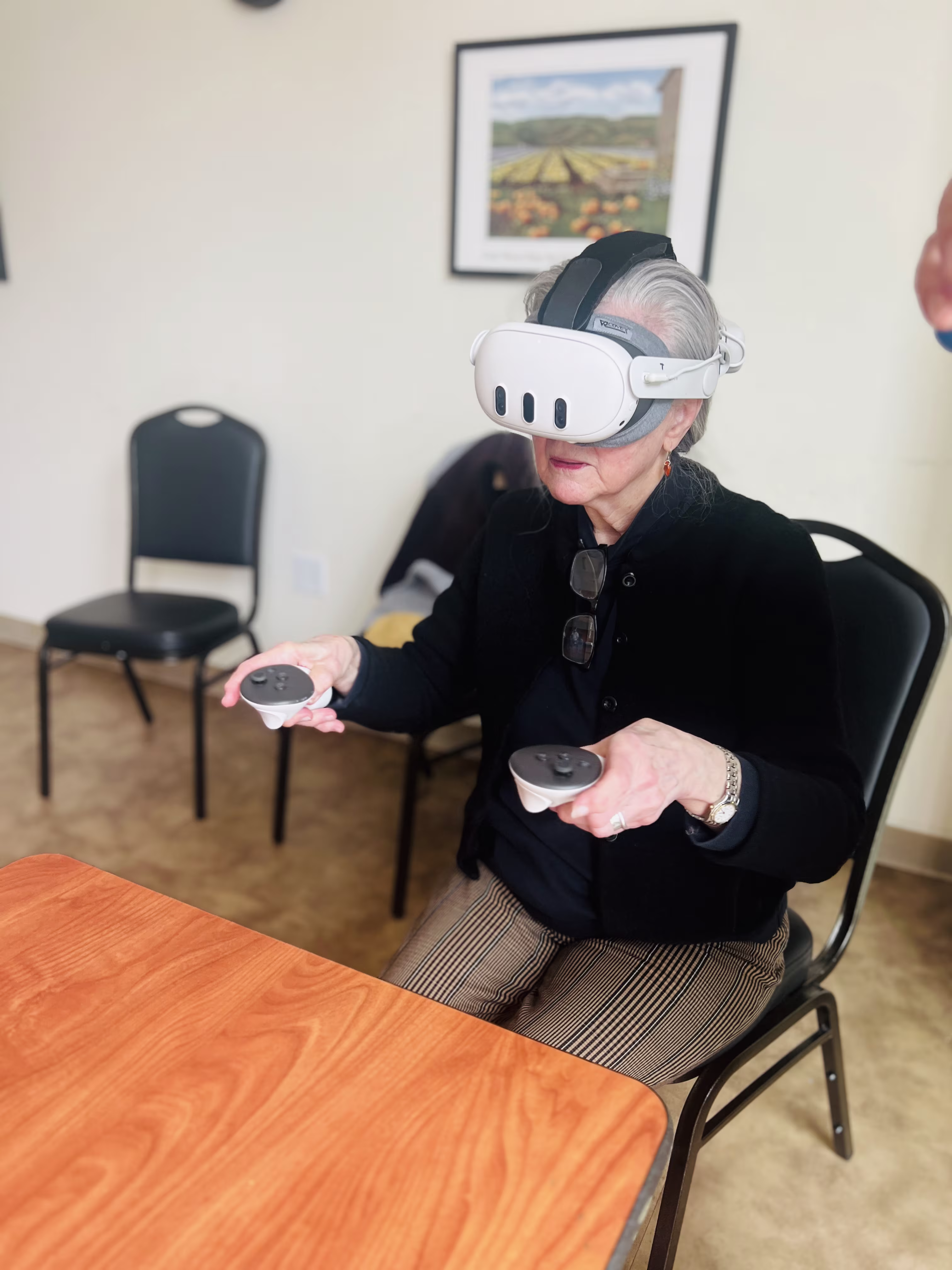 A moment from our visit to Coastside Seniors